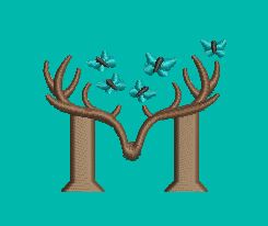Bee Fly Over Tree Embroidery Design