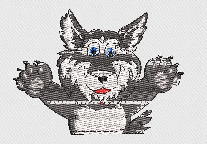 Wolf Embroidery Design