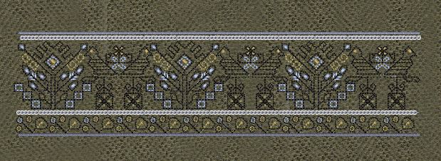 Gray And White Geometric Endless Border Embroidery Design