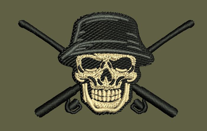 Skull With Hat Embroidery Design