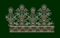 Traditional Mughal Style Floral Border Embroidery Design