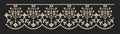 Black Ivory Scallop Daisy Lace Border Black & Cream Embroidery Design