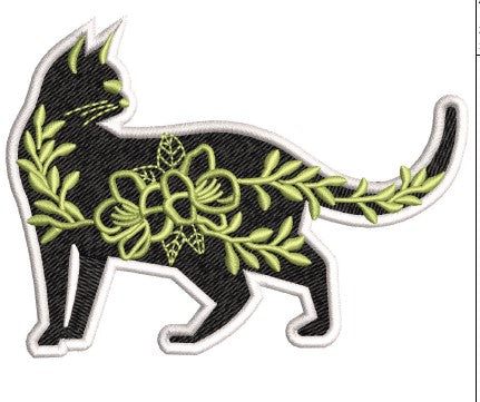 Cat I Embroidery Design