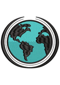 World Ocean Map Embroidery Design