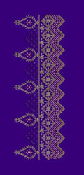Royal Zari Chevron Lace - Deep Purple & Golden Embroidery Design