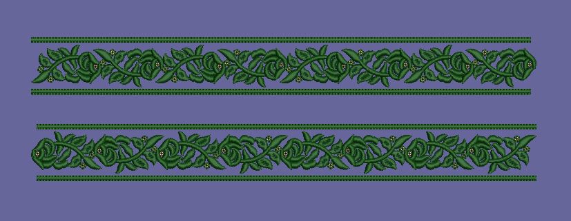 Foliage Vine Botanical Border Embroidery Design