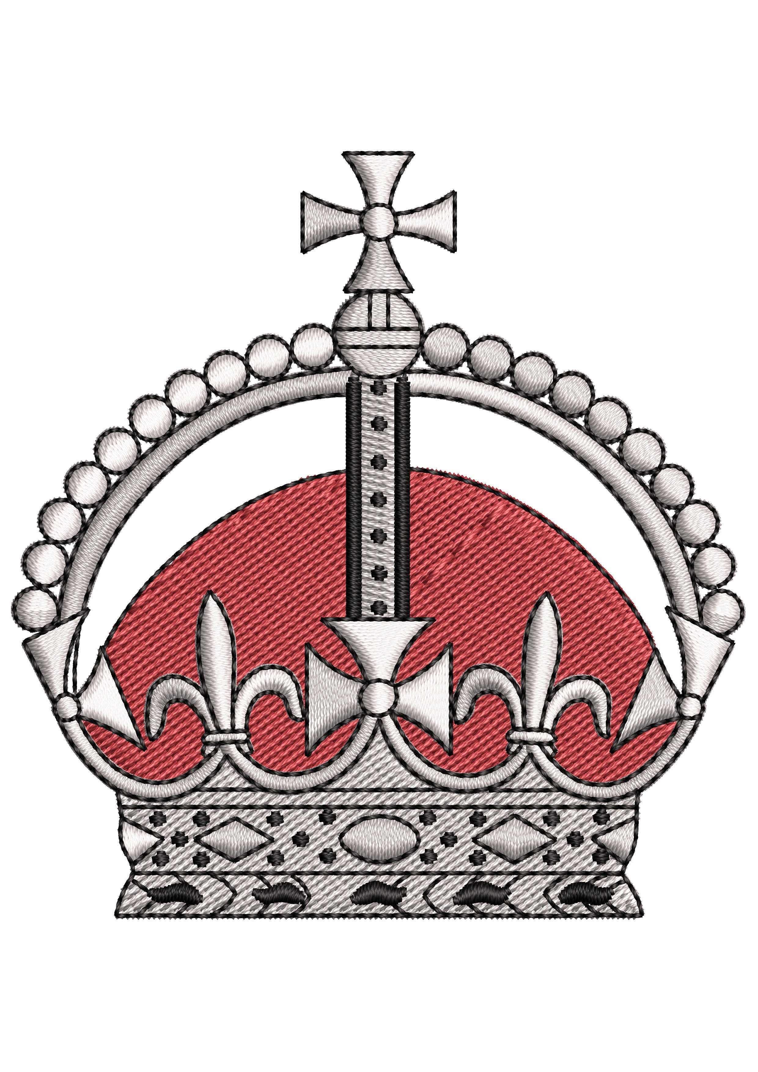Church Crown Embroidery Design