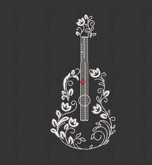Guitar Embroidery Design