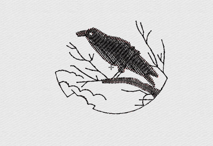 Crow Embroidery Design