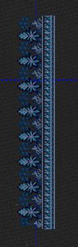Midnight Blue Snowflake Leaf Border Navy & Ice Blue Embroidery Design
