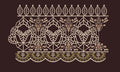 Geometric Floral Scallop Border Embroidery Design