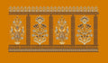 Golden Saffron Floral Embroidery Design
