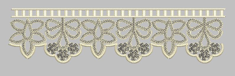 Loop and Petal Scalloped Border Embroidery Design