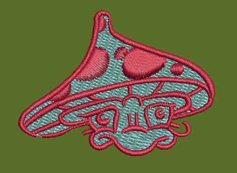 Cartoon Mushroom Character Embroidery Design