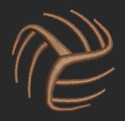 Volleyball Swirl Embroidery Design