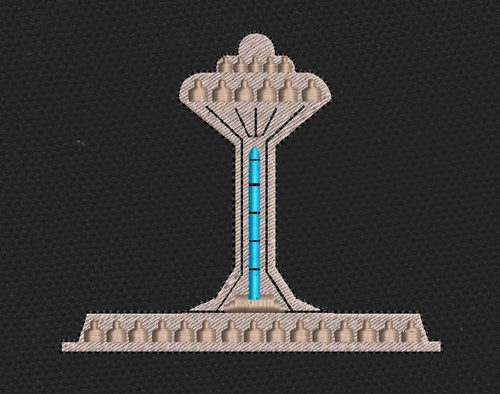 Al Khobar Water Tower Landmark Embroidery Design