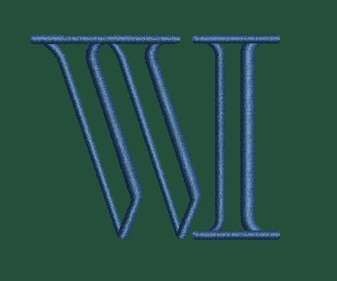 Monoline Roman Serif Embroidery Design