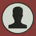 Profile Person Emblem Embroidery Design