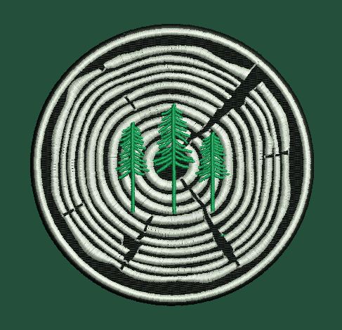 Concentric Pine Cross Section Embroidery Design