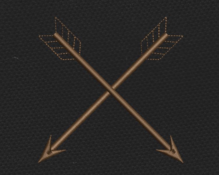 Arrow Cross Bronze Rustic Embroidery Design