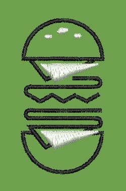 Stylized Burger Embroidery Design