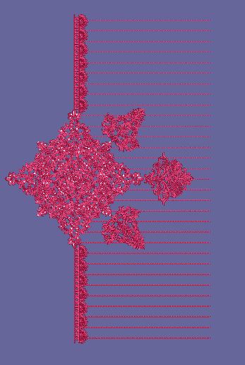 Ornate Pink Geometric Corner Motif Embroidery Design