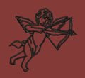 Archery Winged Figurine Outline Embroidery Design