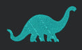 Long Neck Dinosaur Silhouette Embroidery Design