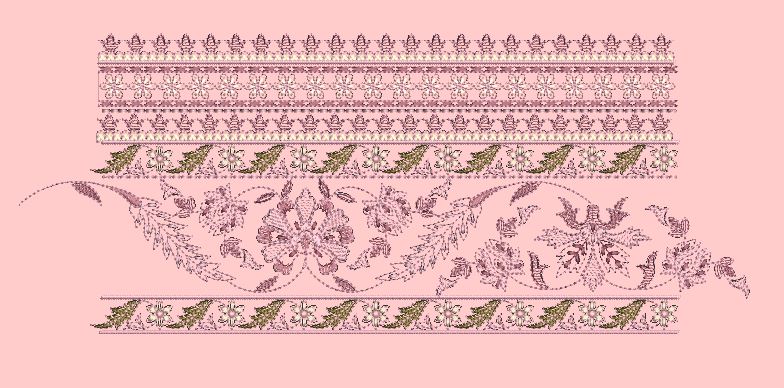 Multi Tier Crown Foliage Gala Panel Embroidery Design