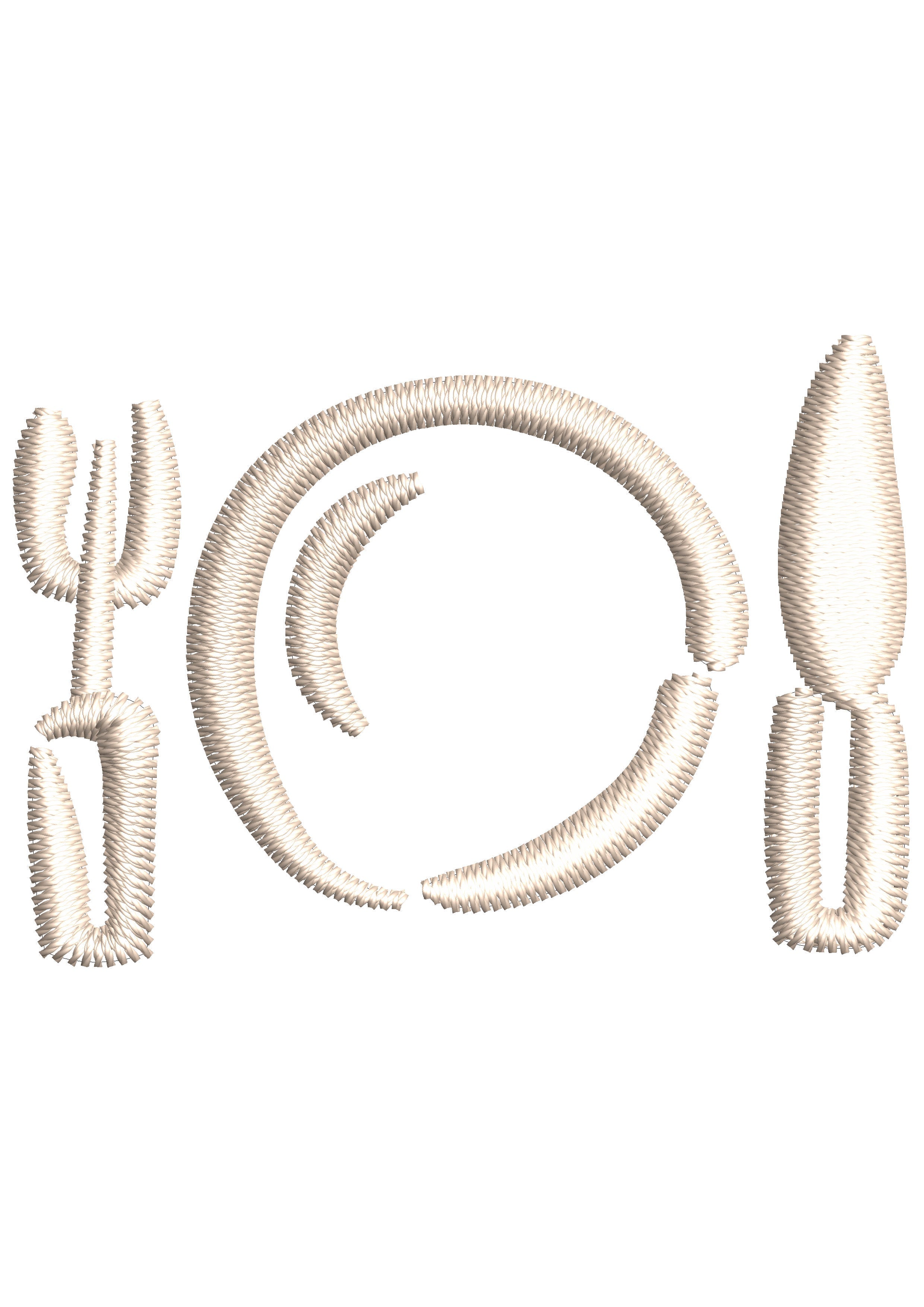 Dinning Set Embroidery Design
