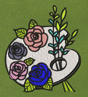 Flowers Palette Embroidery Design
