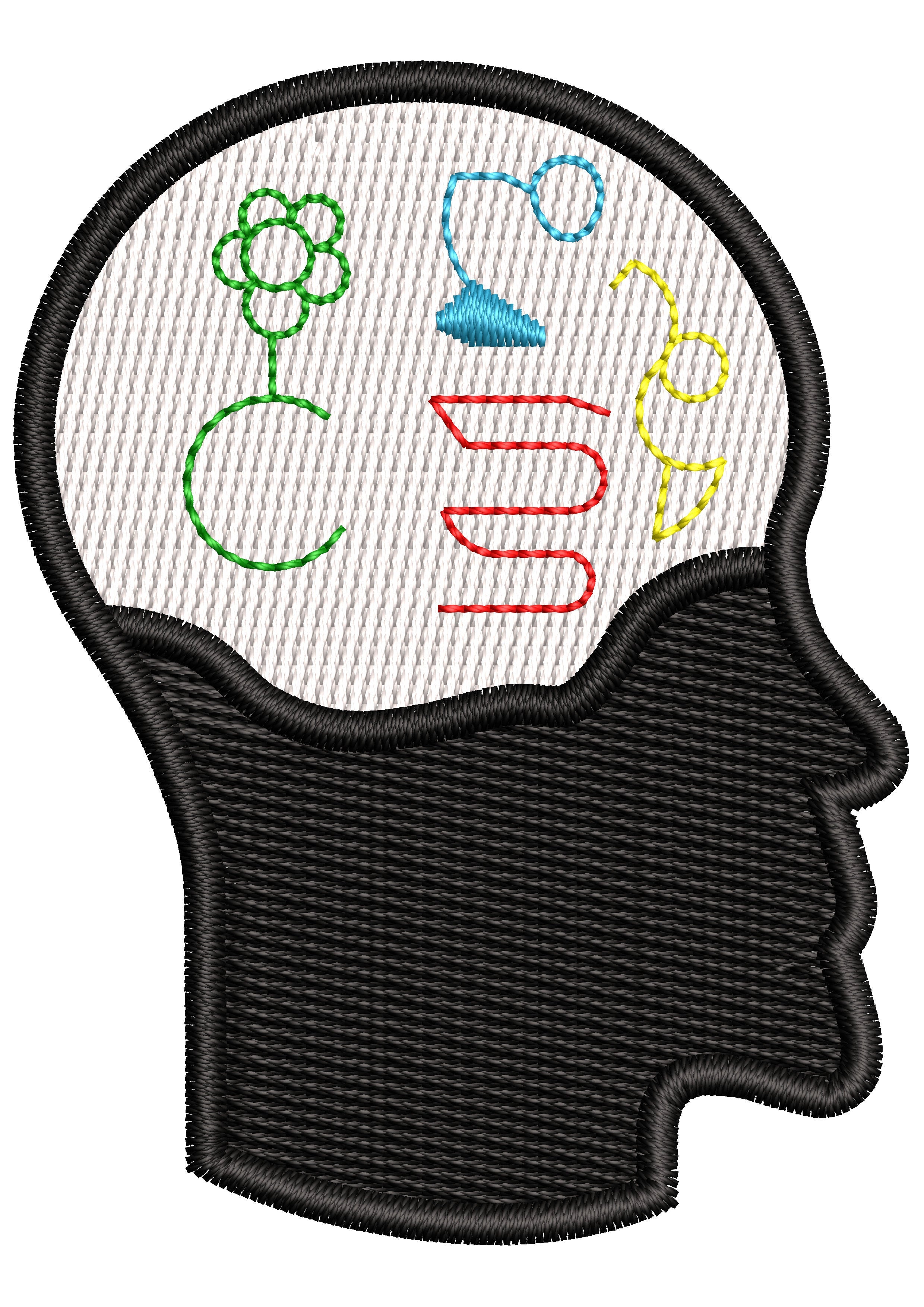 Genius Head Embroidery Design
