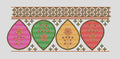 Multi Color Mango Motif Border Embroidery Design