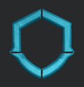 Cyan Hexagonal Shield Outline Embroidery Design