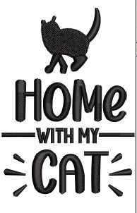 Cat Home Embroidery Design