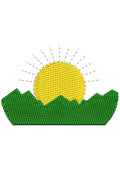 Green Land Embroidery Design