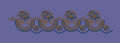 Scalloped Blue Floral Scarf Border Embroidery Design