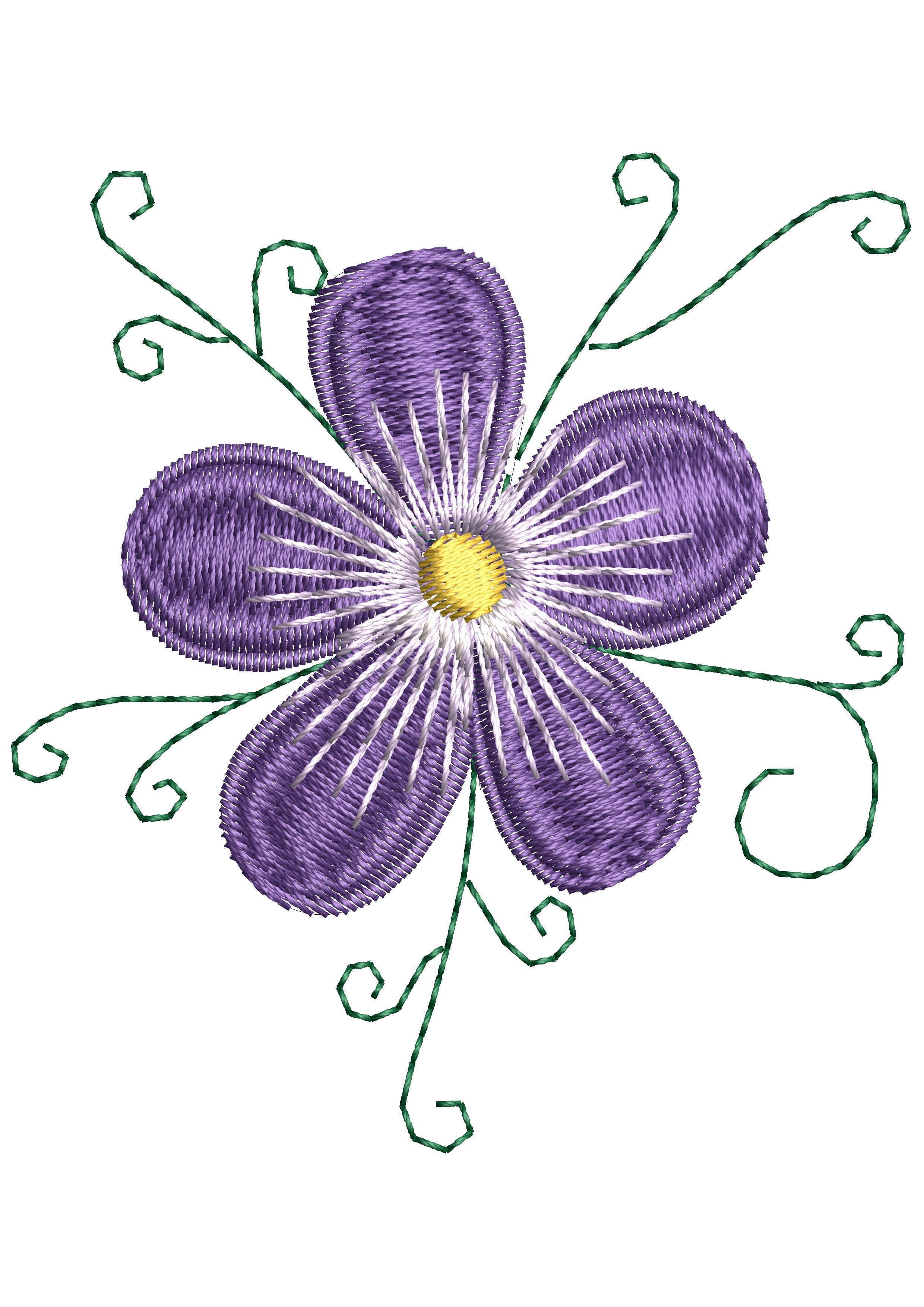 Blue Flower Embroidery Design