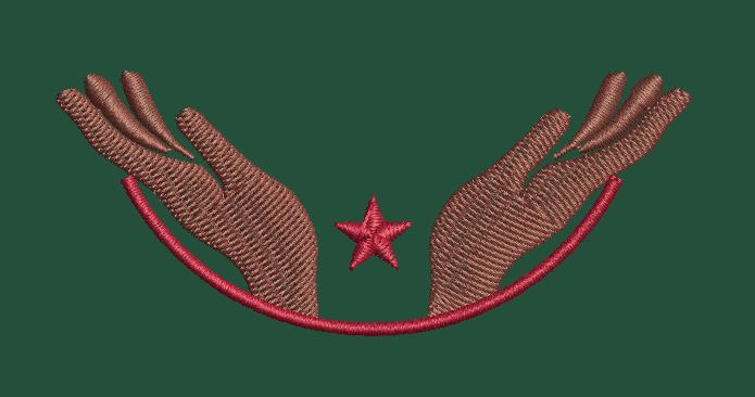 Cupped Hands with Star Embroidery Design
