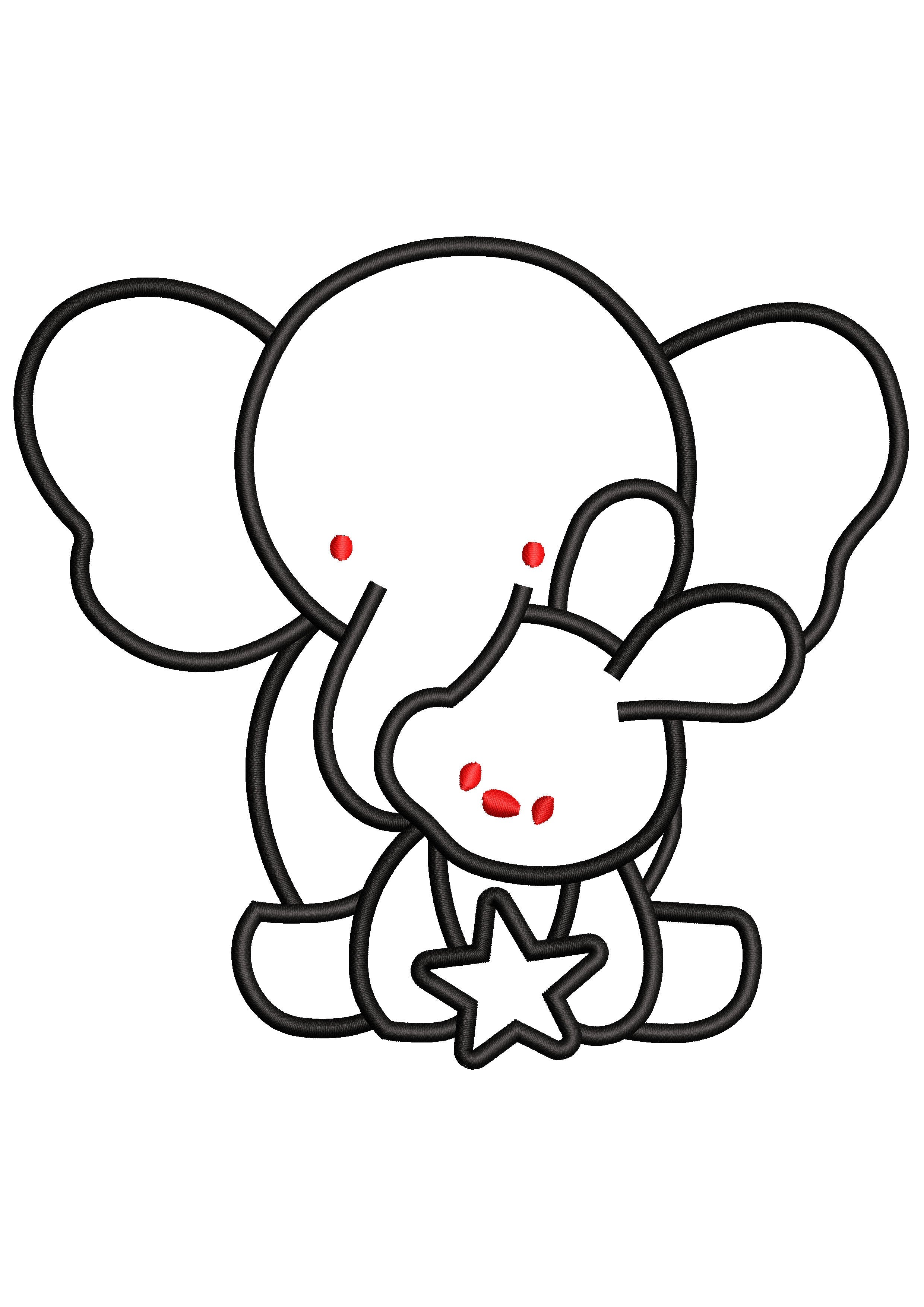 Elephant Baby Embroidery Design