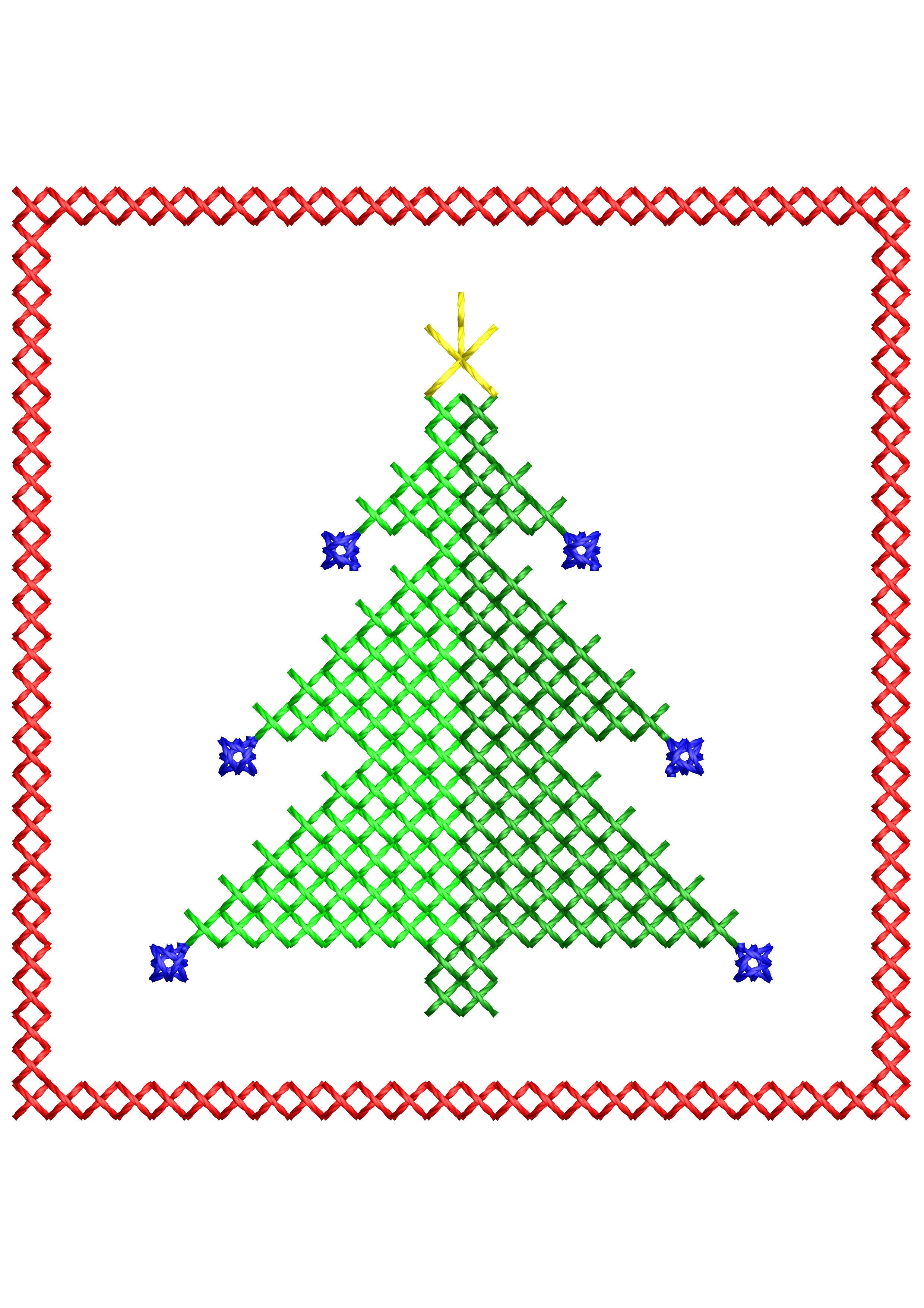 Tree Cross Stitch Embroidery Design
