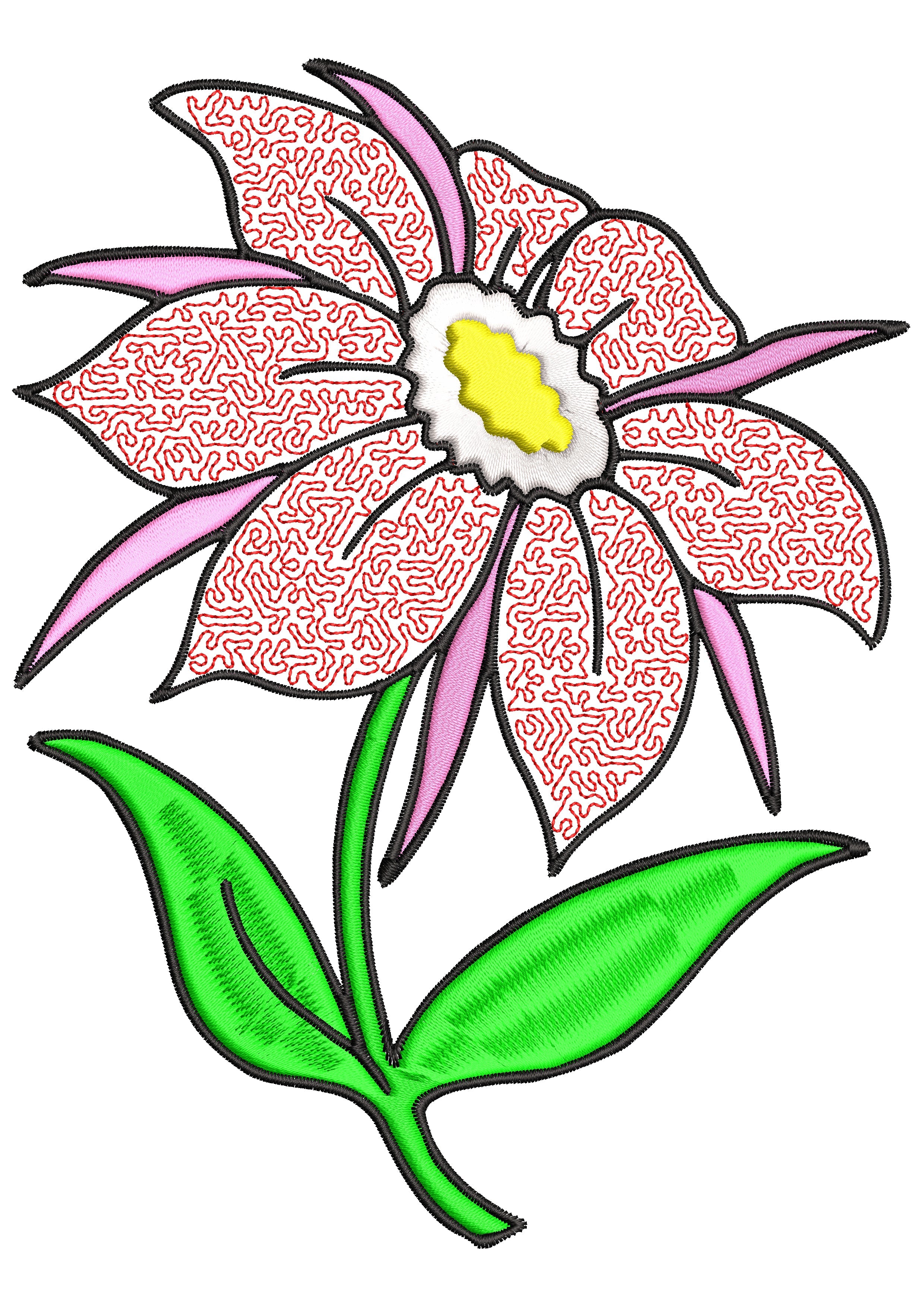 Redflower Embroidery Design