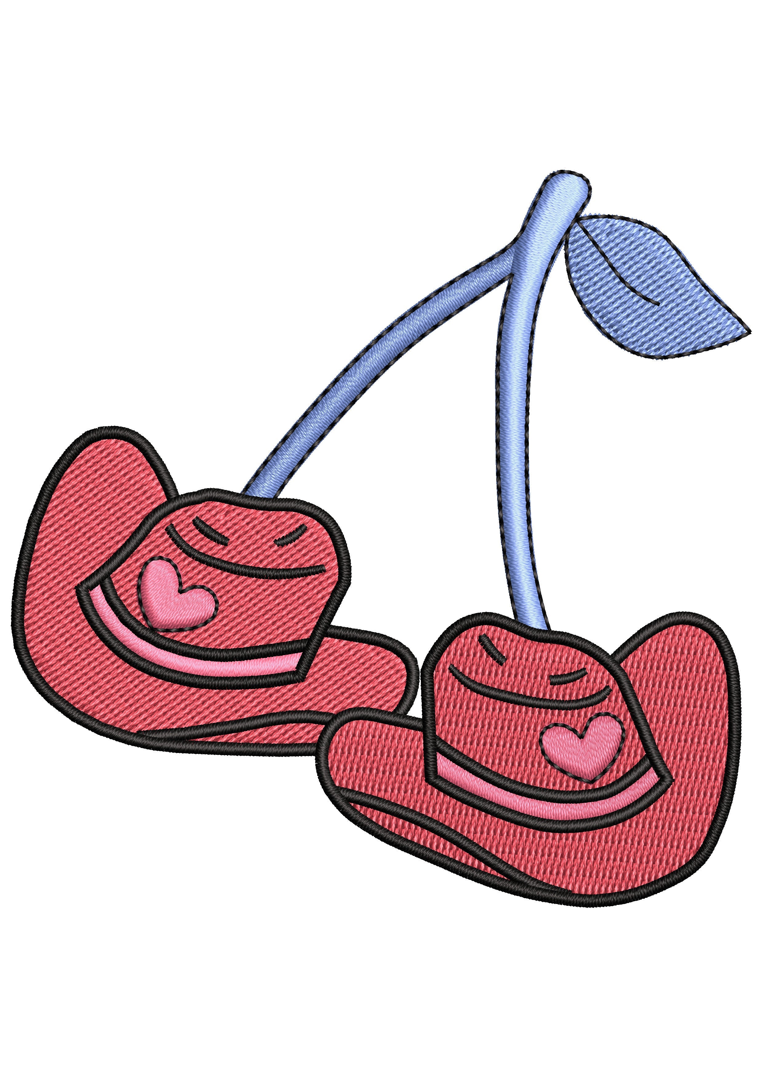 Cherry Hats Embroidery Design