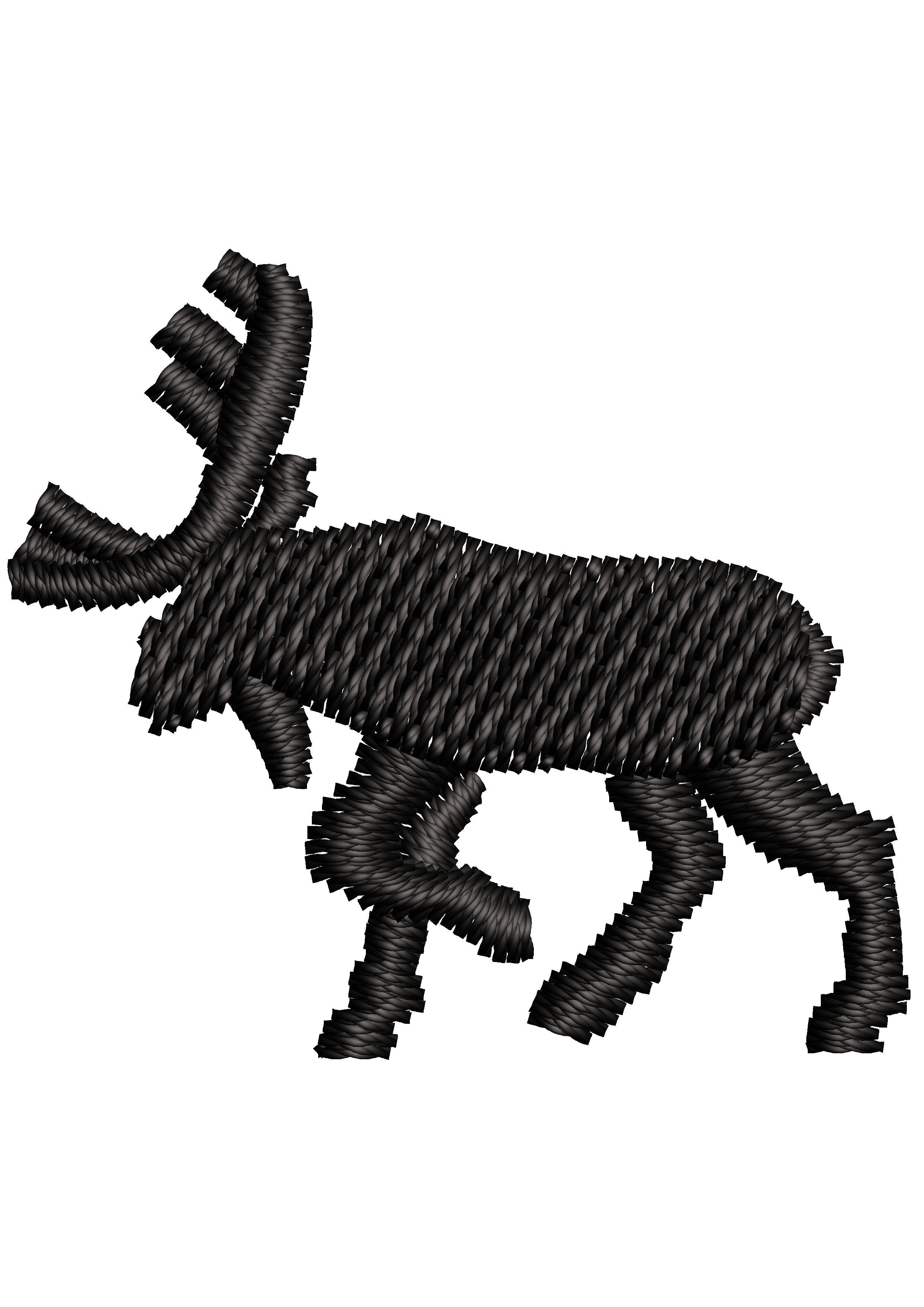 Swamp Deer Embroidery Design