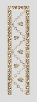 Leaf Bordered Zigzag Vertical Panel Embroidery Design