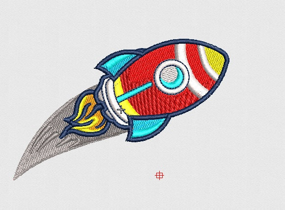Rocket Embroidery Design