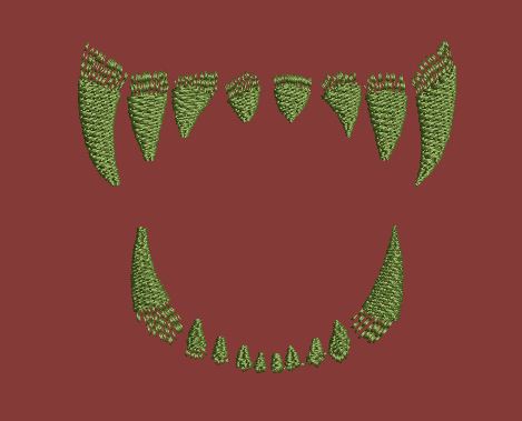 Fanged Grin Embroidery Design