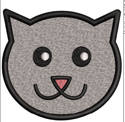 Cat Face Embroidery Design