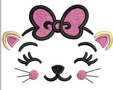 Cat Face Embroidery Design