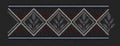 White And Gray Diamond Floral Border Embroidery Design